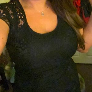 Layered black Lace top